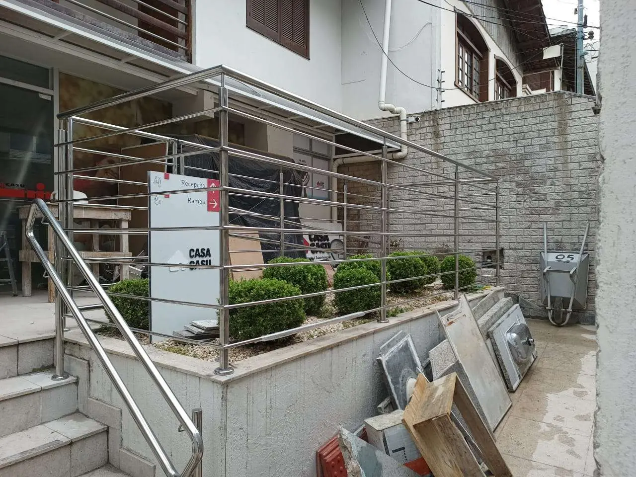 Guarda corpo corrimão 2 — obra da Arte Inox Design